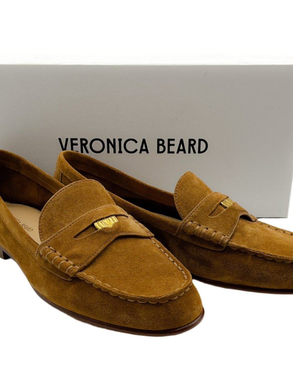 Veronica Beard Hazelwood Brown Suede Penny Loafers - Picture 6 of 8